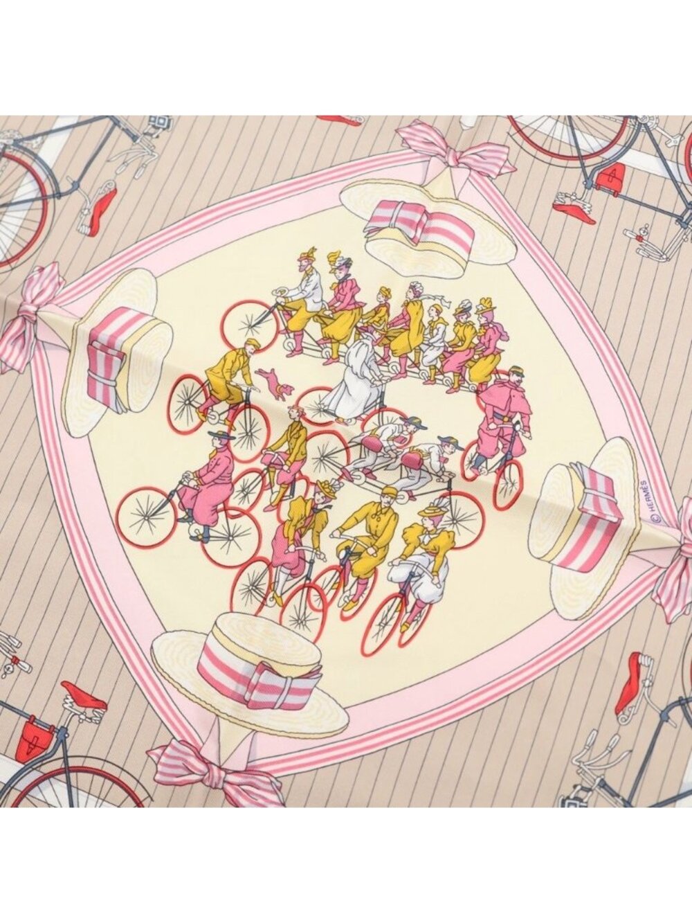 Hermes Petit Carre les Becanes Silk Scarf Ivory - Picture 3 of 6
